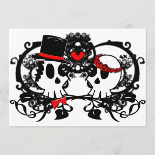 Gothic Skulls Hochzeit Einladung