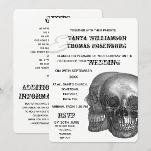 Gothic Skulls Hochzeitseinladung Einladung