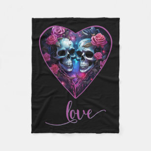 Gothic Skulls Liebe für Valentins Liebe Rock for m Fleecedecke