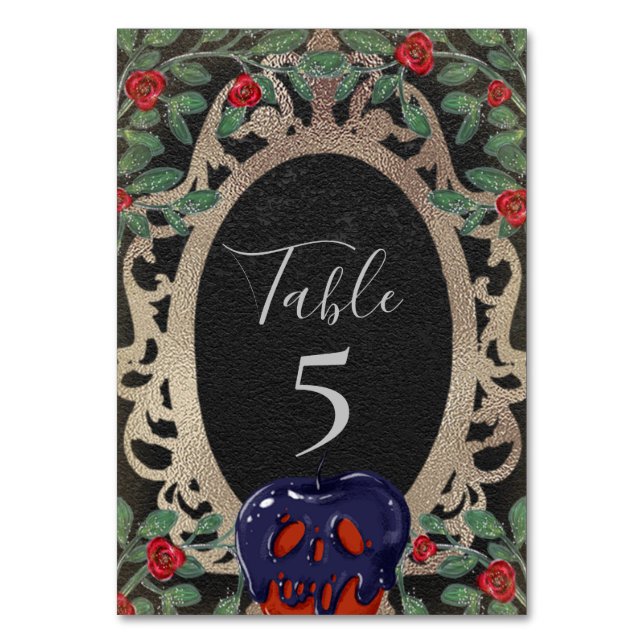 Gothic Snow White Mairy Tale Themenparty Tischnummer (Vorderseite)