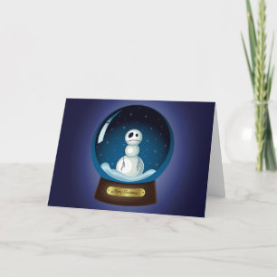 Gothic Snowman Snow Globe Feiertagskarte