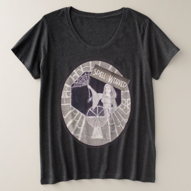 Gothic Spell Weaver Große Größe T-Shirt (Design vorne)