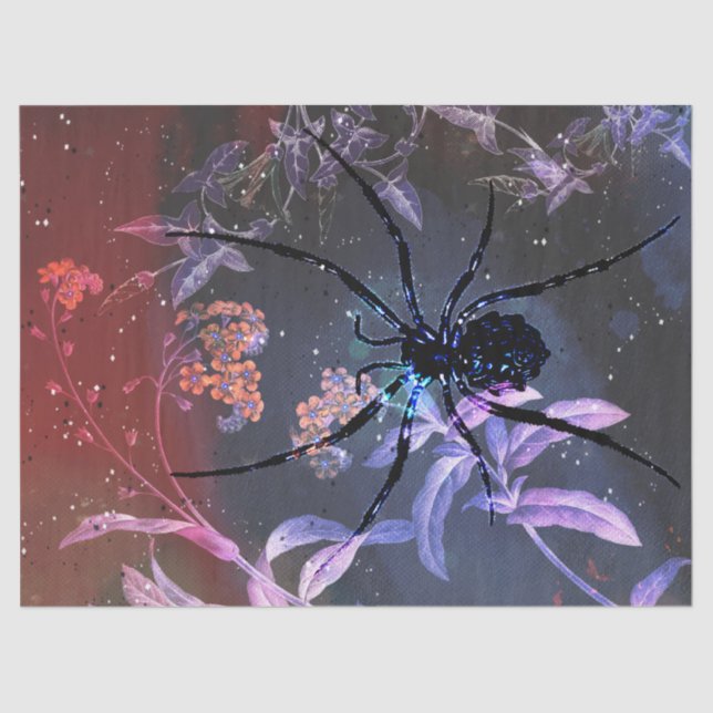 Gothic Spider floral Decoupage Seidenpapier (Vorderseite)