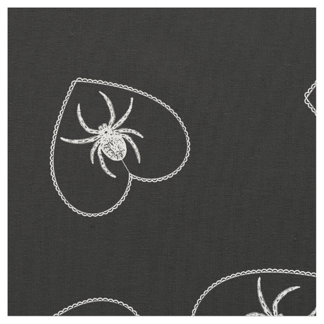 Gothic Spider Heart Toss Pattern Stoff (Nahaufnahme)