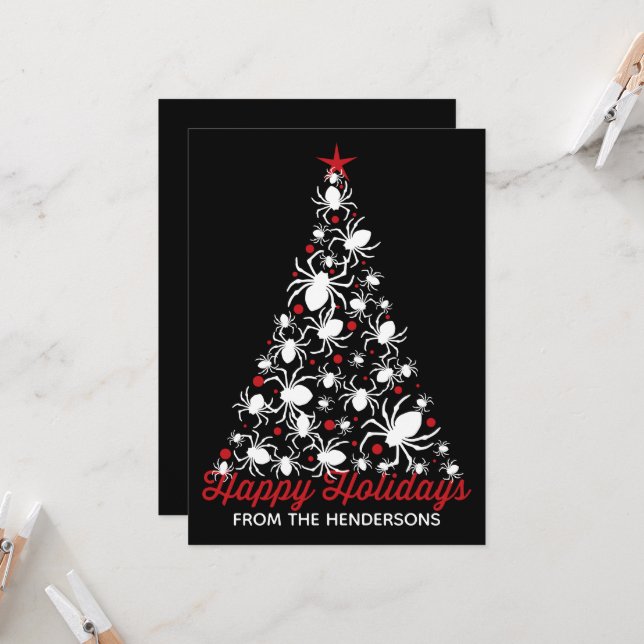 Gothic Spider Holiday Tree Karte (Vorderseite/Rückseite Beispiel)