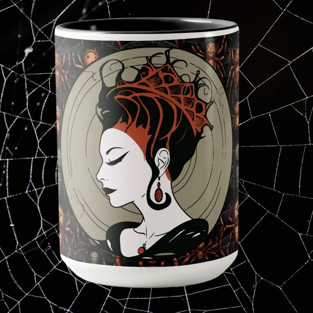 Gothic Spider Queen, Dark and Eleganto Halloween Tasse (Von Creator hochgeladen)