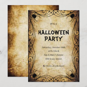 Gothic Spiders Halloween-Party Einladung