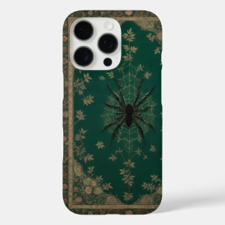 Gothic Spinne und Vintage Blumen-Tapete Telefonhül iPhone 16 Pro Hülle