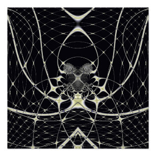 Gothic Spinnennetz abstraktes Goldmuster Poster