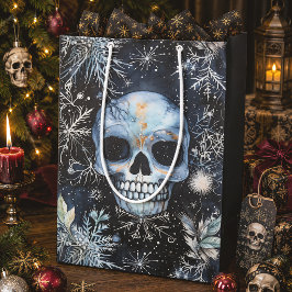 Gothic Spooky Christmas Skull Mittlere Geschenktüte