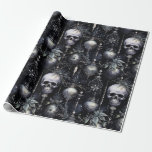 Gothic Spooky Christmas Skulls Geschenkpapier<br><div class="desc">Erhöhen Sie Ihre Dekoration und fügen Sie eine bezaubernde Drehung in das traditionelle festliche Ambiente ein. Tauchen Sie ein in die Dunkelheit und feiern Sie Weihnachten! ☠️ 🎄</div>