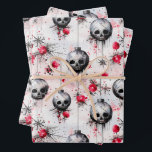 Gothic Spooky Christmas Skulls Geschenkpapier Set<br><div class="desc">Erhöhen Sie Ihre Dekoration und fügen Sie eine bezaubernde Drehung in das traditionelle festliche Ambiente ein. Tauchen Sie ein in die Dunkelheit und feiern Sie Weihnachten! ☠️ 🎄</div>