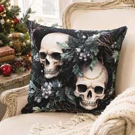 Gothic Spooky Christmas Skulls Kissen