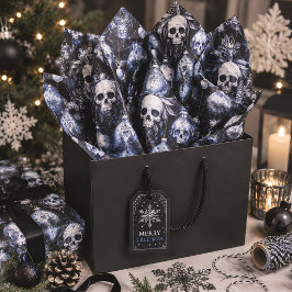 Gothic Spooky Christmas Skulls Seidenpapier