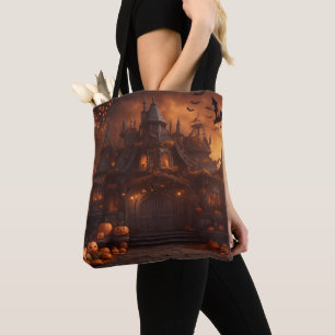 Gothic Spooky Halloween House Beängstigendes Herre Tasche