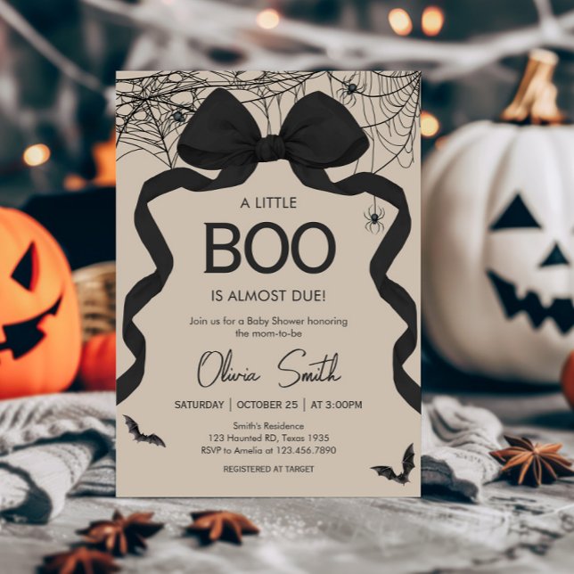 Gothic Spooky Little Boo Baby Dusche Einladung (Gothic Spooky Little Boo Coquette Baby Shower Invitation
)
