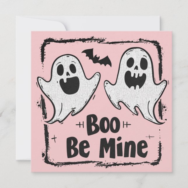 Gothic Spooky Valentine Ghosts Karte (Vorderseite)