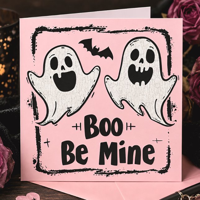 Gothic Spooky Valentine Ghosts Karte (Von Creator hochgeladen)