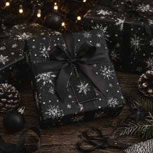 Gothic Spooky Weihnachtsschneeflocken Geschenkpapier