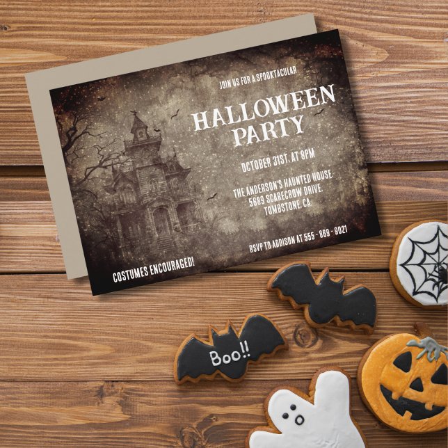 Gothic Spuk House Halloween-Party Einladung (Von Creator hochgeladen)