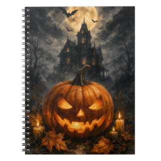 Gothic Spukhaus Halloween Kürbis Notizbuch Notizblock