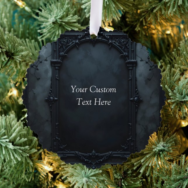 Gothic Square Frame Custom Ornament Karte (Insitu (Baum))