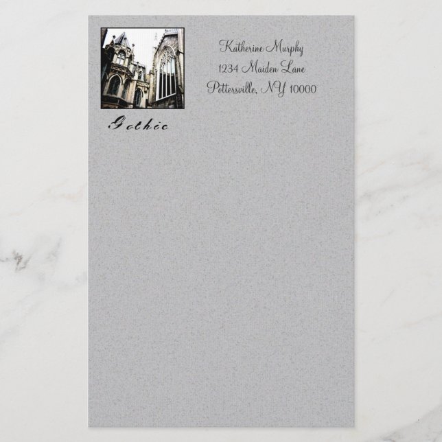 'Gothic' Stationery Briefpapier (Vorderseite)