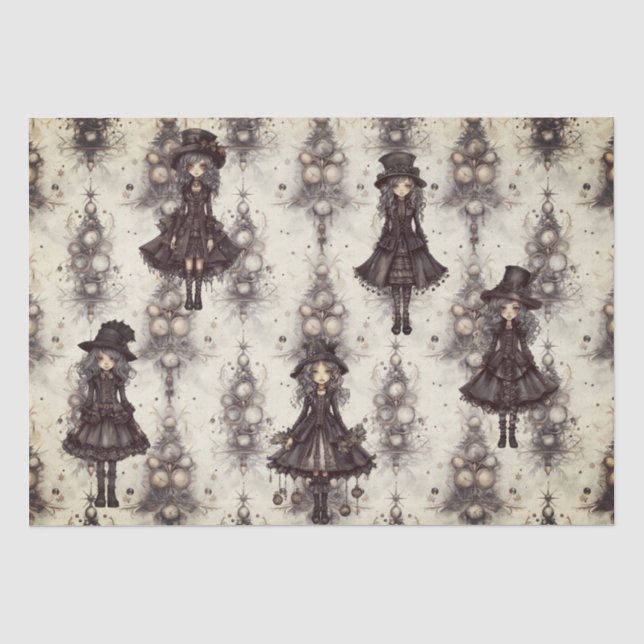 Gothic Steam Punk Alternative Christmas Fairy Seidenpapier (Vorderseite)