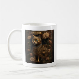 Gothic Steampunk Gold Cat Kaffeetasse