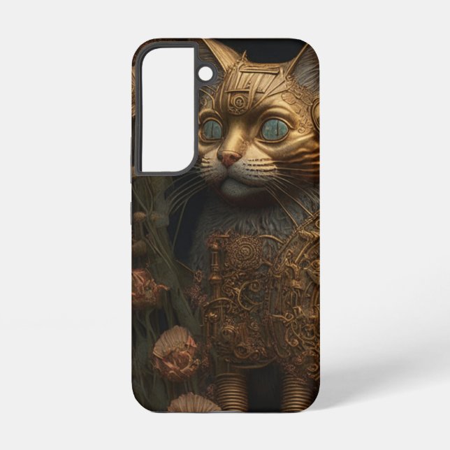 Gothic Steampunk Gold Cat Samsung Galaxy Hülle (Rückseite)