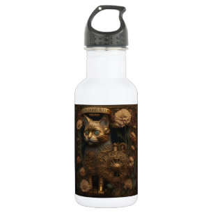 Gothic Steampunk Goldkatze Edelstahlflasche