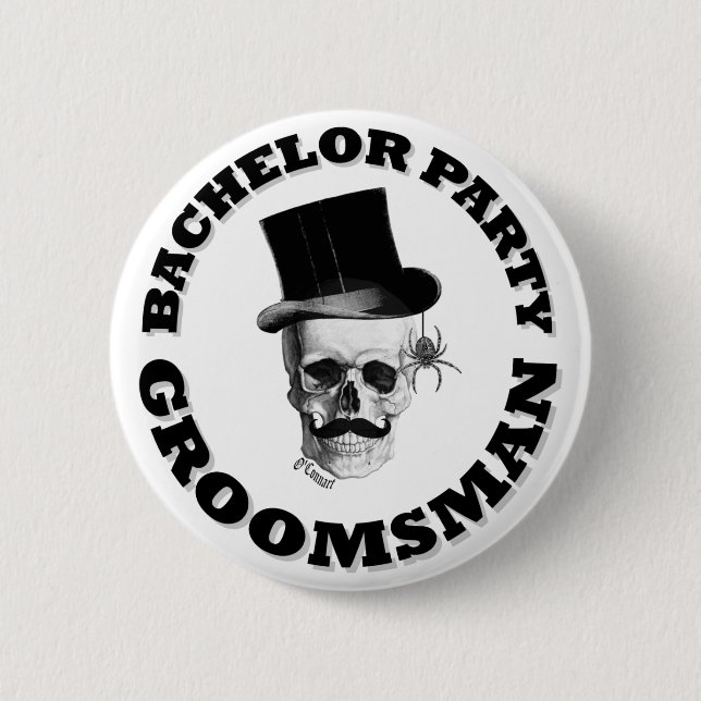 Gothic-Steampunk-Junggesellenabschied Button (Vorderseite)