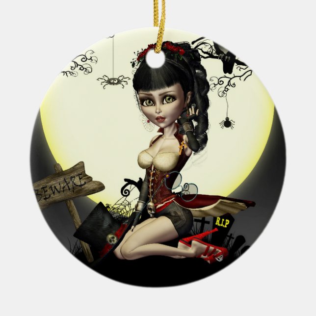 Gothic Steampunk Keramik Ornament (Vorne)