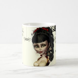 Gothic Steampunk Lolita Art Round Button Button Kaffeetasse