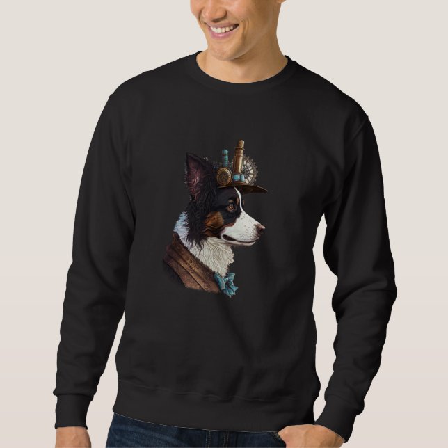 Gothic Steampunk mom Border Collie Sweatshirt (Vorderseite)
