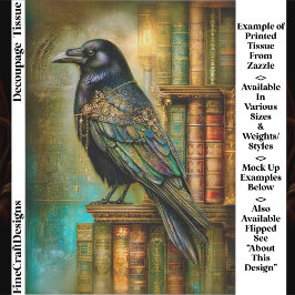 Gothic/Steampunk Rabe mit antiken Büchern ET5L Seidenpapier