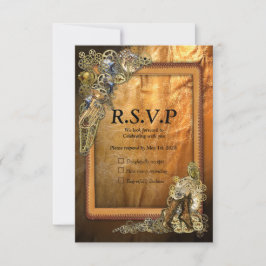 Gothic - Steampunk-UAWG - Rahmen aus Leder RSVP Karte