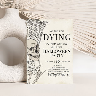Gothic Sterbende Party-Skelett Halloween-Party Einladung