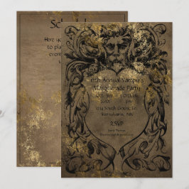 Gothic Style Gold Foil Halloween-Party Einladung
