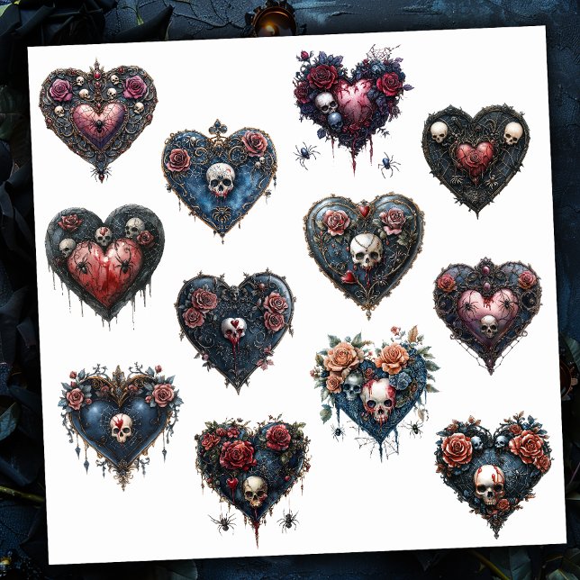 Gothic Style Heart Aufkleber (Von Creator hochgeladen)