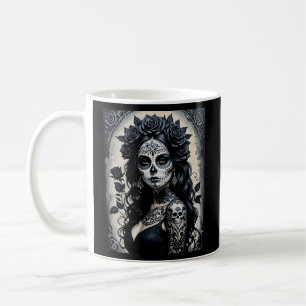 Gothic Sugar Skull Rose Tattoo Shirt Kaffeetasse