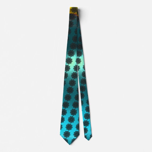 GOTHIC SUN  CELTIC KNOT Blue Aquamarine Krawatte (Vorderseite)