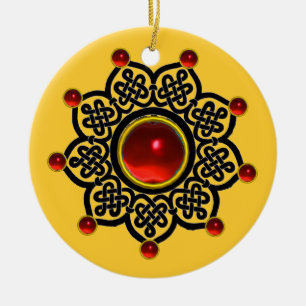 GOTHIC SUN Red Ruby Gem, Gelb Keramik Ornament