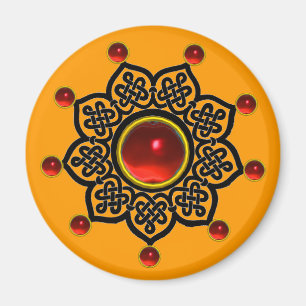 GOTHIC SUN Red Ruby Gem, Gelb Magnet