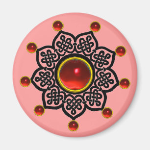 GOTHIC SUN Red Ruby Gem Magnet