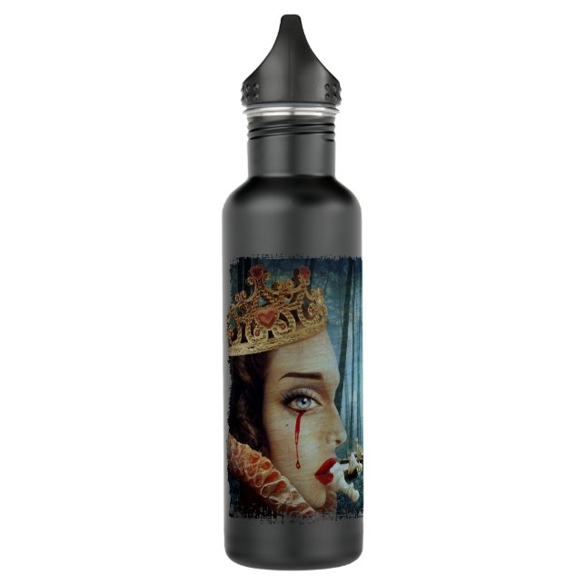 Gothic Surreal Unique Collage Sad Queen of Hearts Edelstahlflasche (Links)