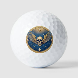 ☠️ Gothic Symbol eines geflügelten Totenkopfes für Golfball