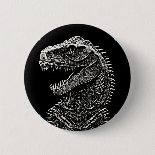 Gothic T-Rex Dinosaur Button