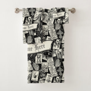 Gothic Tarot Card Viktorianisch Witchcraft Apothek Badhandtuch Set