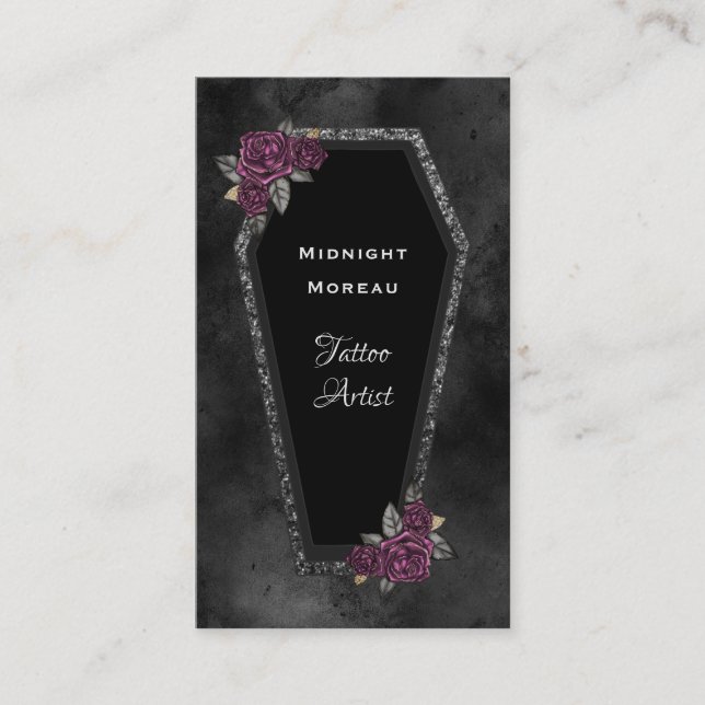 Gothic Tattoo Artist QR Code Business Card Visitenkarte (Vorderseite)